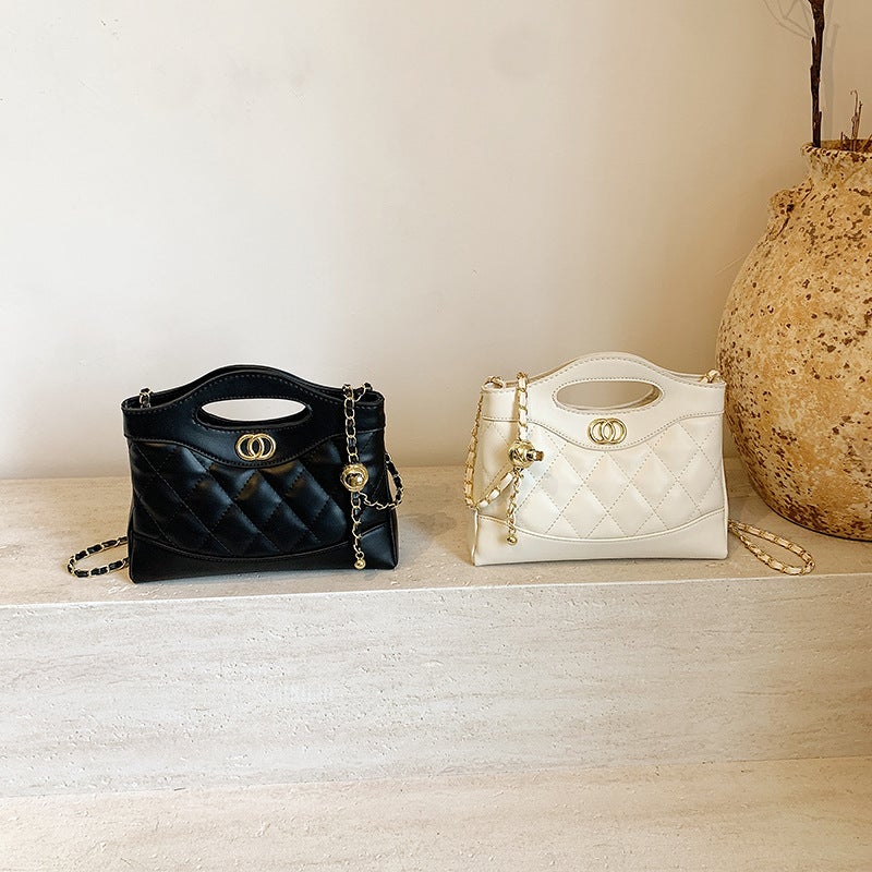 2024 Small Fragrant Bag Autum Retro Fashion Quilted Chain Small Square Bag Korean Style Niche Design High-End - Image 5