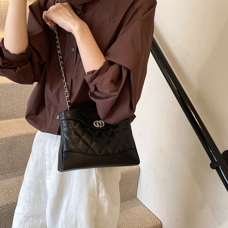 2024 Small Fragrant Bag Autum Retro Fashion Quilted Chain Small Square Bag Korean Style Niche Design High-End - Image 4