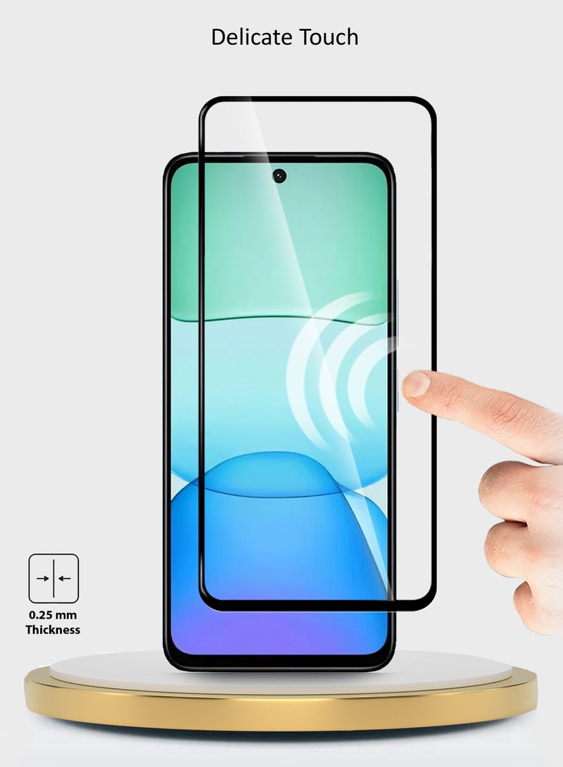 Wtech Xiaomi Redmi 13 4G 2024 Premium E2E Full Glue Full Cover Tempered Glass Screen Protector (MSGECN) - Clear/Black - Image 5