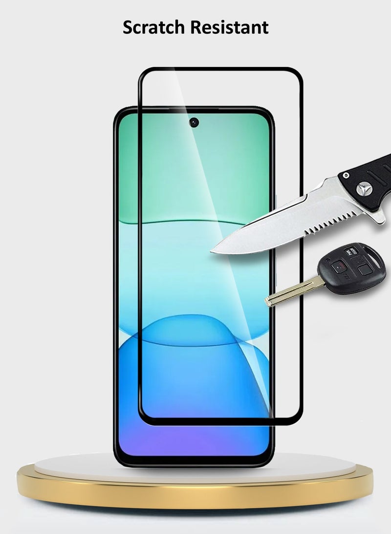 Wtech Xiaomi Redmi 13 4G 2024 Premium E2E Full Glue Full Cover Tempered Glass Screen Protector (MSGECN) - Clear/Black - Image 3