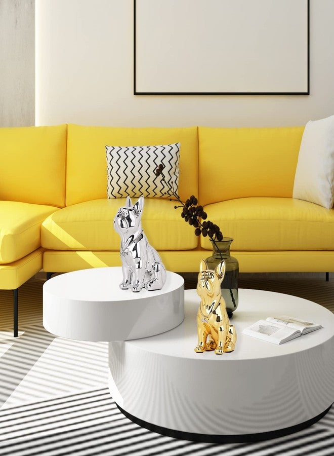 suruim Luxury French Bulldog Statue Collection - Gold/Silver/Black Chrome Dog Sculpture, Decorative Dog Statue for Home Decor & Gift (Electroplated Gold, 9in) - Image 5