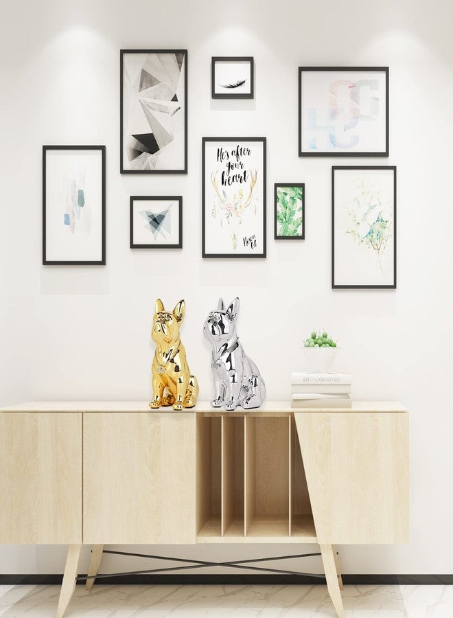 suruim Luxury French Bulldog Statue Collection - Gold/Silver/Black Chrome Dog Sculpture, Decorative Dog Statue for Home Decor & Gift (Electroplated Gold, 9in) - Image 4