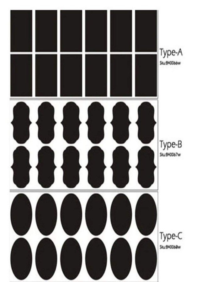 Fusion Graphix 36 PCS 3 Shapes Chalkboard Labels Reusable Chalkboard Stickers for Labeling Jars Canister Craft Rooms Weddings - Image 2