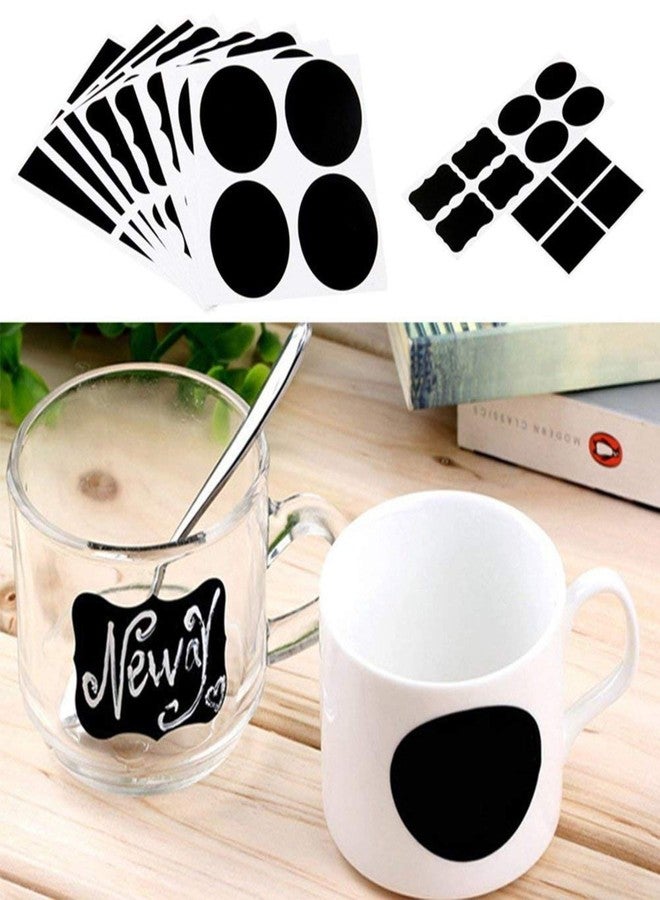 Fusion Graphix 36 PCS 3 Shapes Chalkboard Labels Reusable Chalkboard Stickers for Labeling Jars Canister Craft Rooms Weddings - Image 1