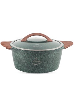 Life Smile 28cm (6.6 Liter) LIFE SMILE Cooking Pot | Granite Soup Pot With Glass Lid | Induction Base | Multi Layer Non-Stick Coating 100% PFOA Free | oven safe & Bakelite Handle  - Image 1