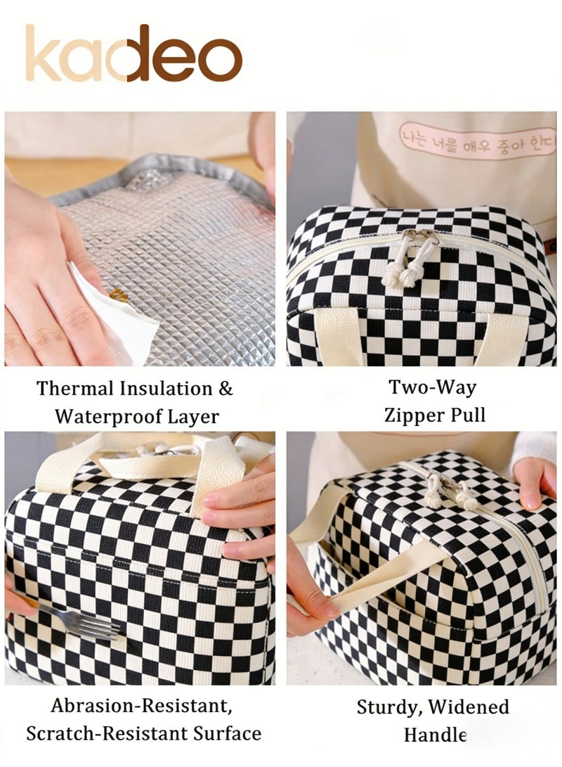 kadeo Lunch Bag, Cute Corduroy Lunch Tote Bag, Reusable Insulated Lunch Box, Large Capacity Reusable Insulated Cooler for Work Picnic Travel - Image 5