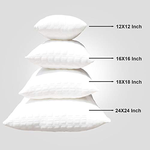 dream FACTORY Dreamfactory Fiber Pillow Cushion Filler, 12 x 12 Inch, White, Set Of 2 - Image 4