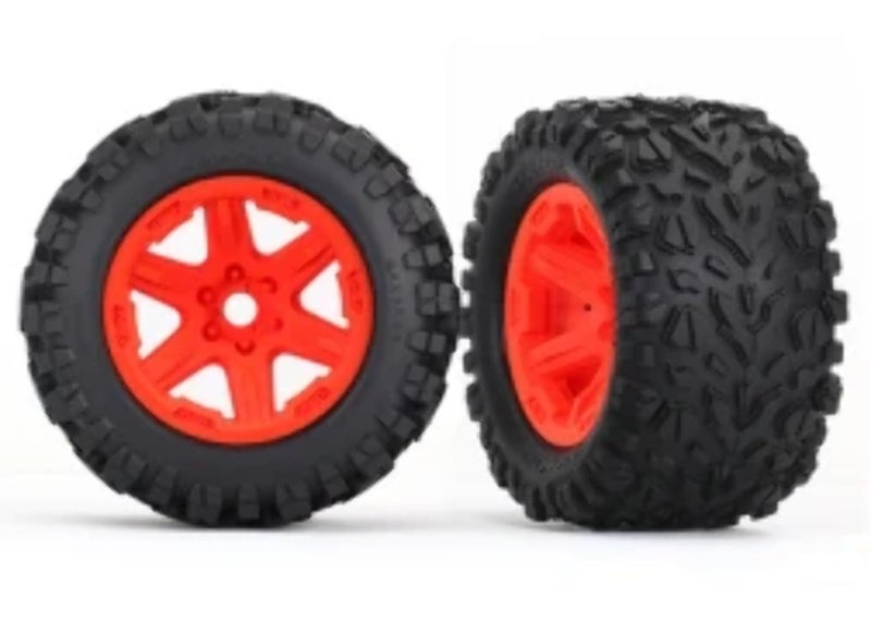 Traxxas 8672A 38 Wheels with Talon EXT Tires Orange - Image 2