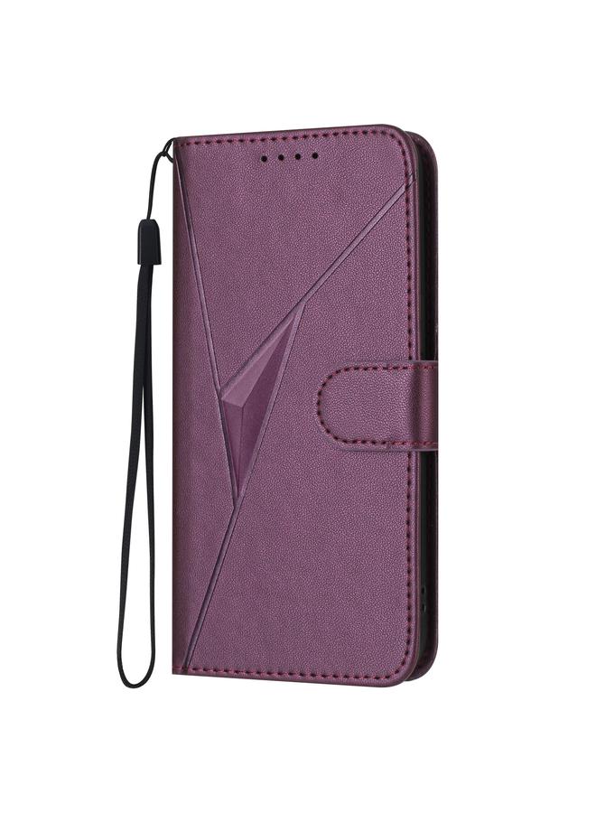 S-TOP Case For OPPO A94 4G Triangle Pattern Buckle Clasp Leather Phone Case - Image 2