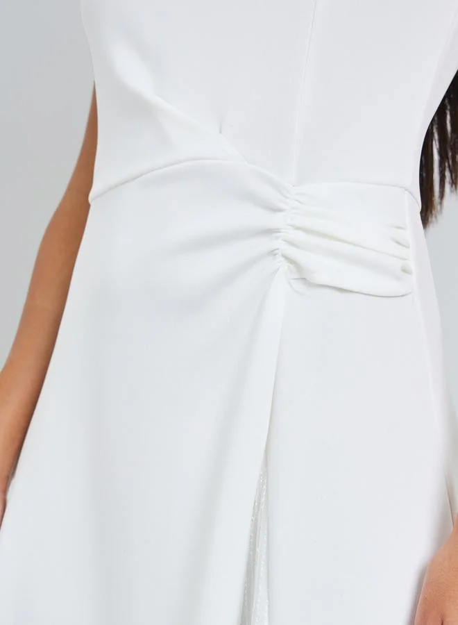 Styli  White Sleeveless A-Line Maxi Dress for Women | Best Price UAE