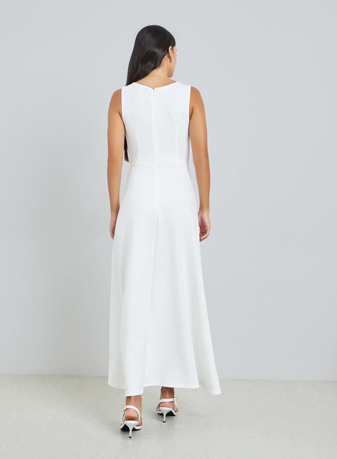 ستايلي فستان طويل بدون أكمام مع تفاصيل مُنمقة - Image 5