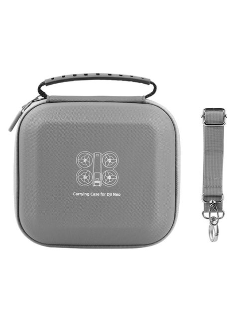 Carrying Case for DJI Neo Portable PU Leather Small Shoulder Bag for DJI Neo Drone and Batteries Accessories (Gray)