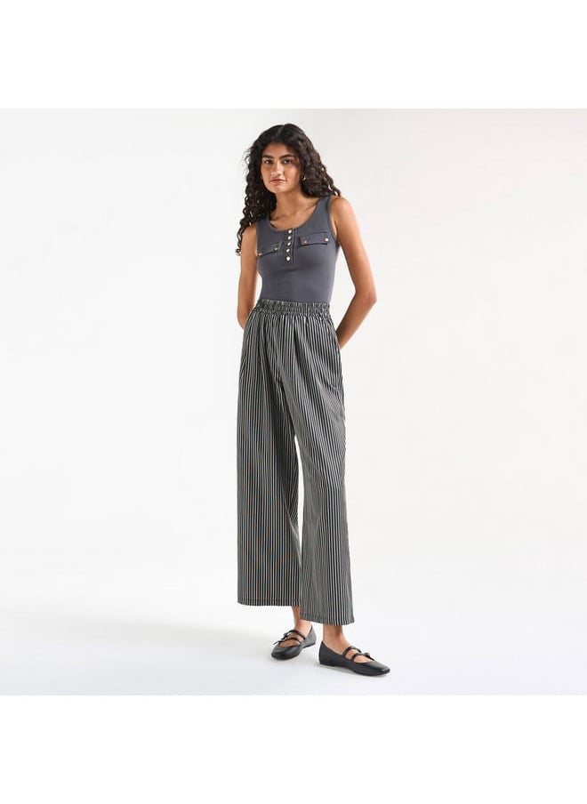 FAV Ribbed Tank Top with Round Neck and Flap Detail  - Image 2