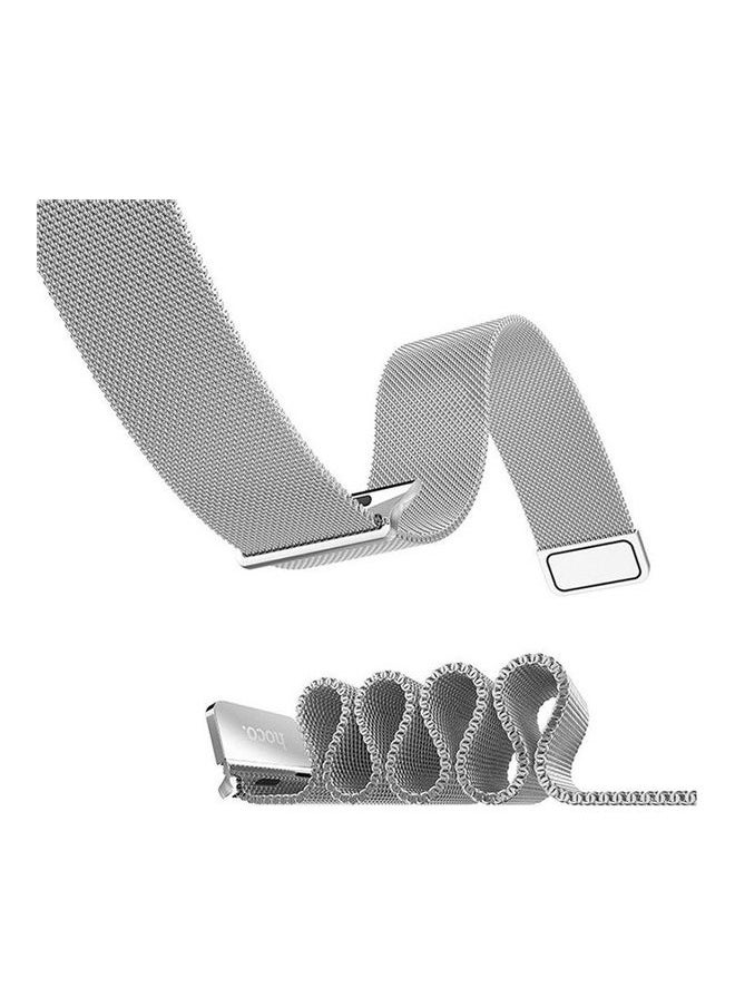 NIBEMINENT - Magnetic Milanese Loop Stainless Steel Band For Smart I Watch Silver - Image 1