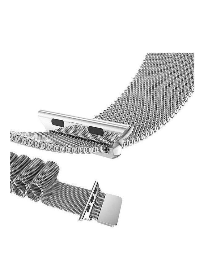 NIBEMINENT - Magnetic Milanese Loop Stainless Steel Band For Smart I Watch Silver - Image 1