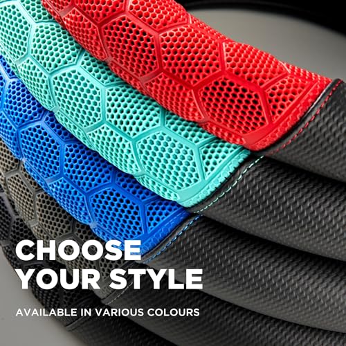 PIC AUTO Massage Steering Wheel Cover, Mint Football Pattern Material Spliced Leather Car Steering Wheel Protector, Car Interior Accessories, Universal Fit 14.5"-15.5" for Cars, Trucks, Van, SUV - Image 5