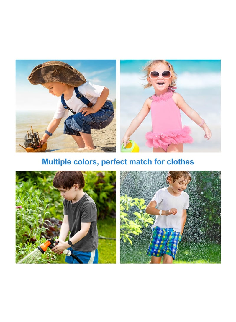 4 Pack Waterproof AirTagBraceletfor Kids Soft Silicone Hidden Air tag Wristband Lightweight Band for Apple AirTag Full Body Protective Watch Band for Child - Image 5