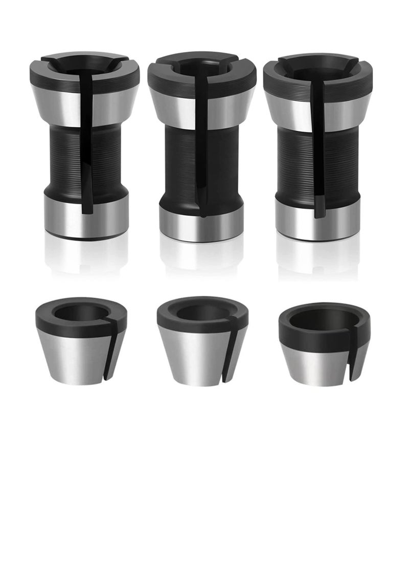 Generic - 6Pcs Router Collet Chuck Carbon Steel Collet Woodworking Milling Chuck Adapter for Trimming Engraving Machine Milling Machine Parts - Image 1