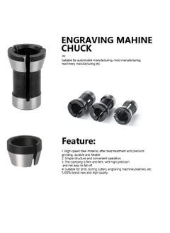 Generic 6Pcs Router Collet Chuck Carbon Steel Collet Woodworking Milling Chuck Adapter for Trimming Engraving Machine Milling Machine Parts  - Image 2