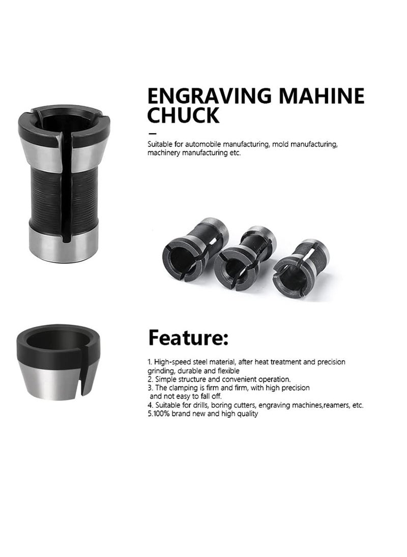 Generic - 6Pcs Router Collet Chuck Carbon Steel Collet Woodworking Milling Chuck Adapter for Trimming Engraving Machine Milling Machine Parts - Image 1