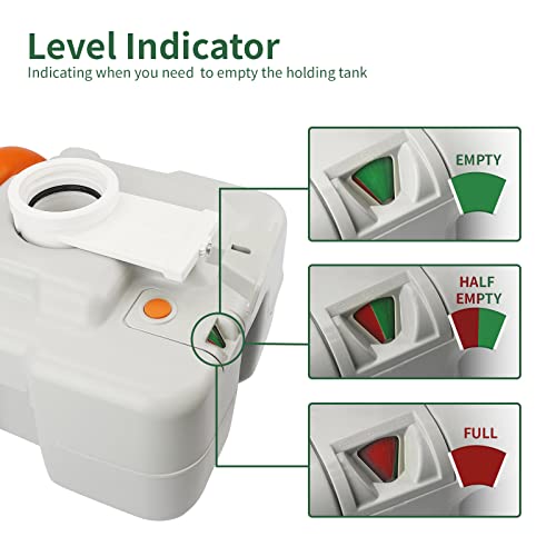 RVGUARD Portable Toilet, Portable Outdoor Camping and Traveling Toilet, 5.3 Gallon Waste Tank with Level Indicator, Come with Carry Bag and Wash Sprayer, for Camping, RV, Yacht and Truck Driver Use - Image 5