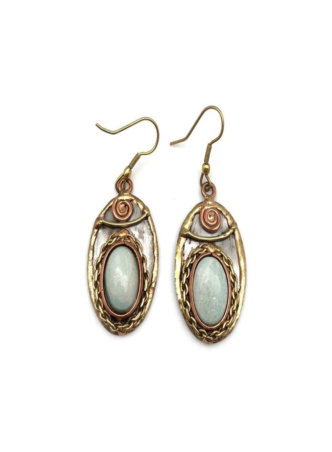 Anju E2213 Mixed Metal Earrings with Amazonite - Image 1