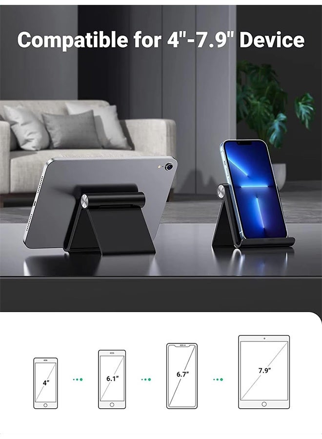 Portable Phone Stand Desk Phone Holder Stable Mobile Phone Stand Holder Compatible For Most Phones, iPhone 16/15 Series, Samsung Galaxy S24/S23, Xiaomi, HONOR, Tablet/iPad Black - Image 5