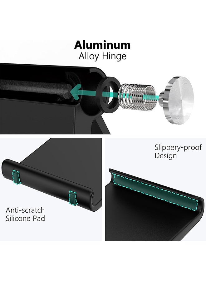 Portable Phone Stand Desk Phone Holder Stable Mobile Phone Stand Holder Compatible For Most Phones, iPhone 16/15 Series, Samsung Galaxy S24/S23, Xiaomi, HONOR, Tablet/iPad Black - Image 4