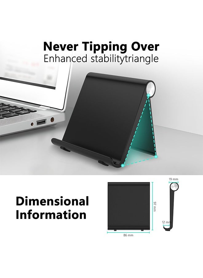 Portable Phone Stand Desk Phone Holder Stable Mobile Phone Stand Holder Compatible For Most Phones, iPhone 16/15 Series, Samsung Galaxy S24/S23, Xiaomi, HONOR, Tablet/iPad Black - Image 3