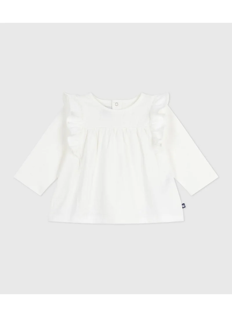 Petit Bateau Babies' long-sleeved plain cotton blouse