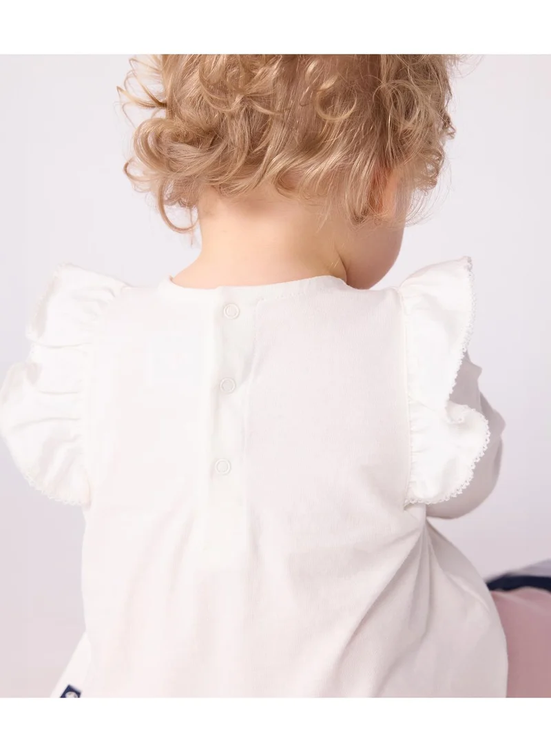 Petit Bateau Babies' long-sleeved plain cotton blouse