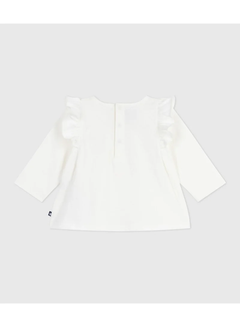 Petit Bateau Babies' long-sleeved plain cotton blouse