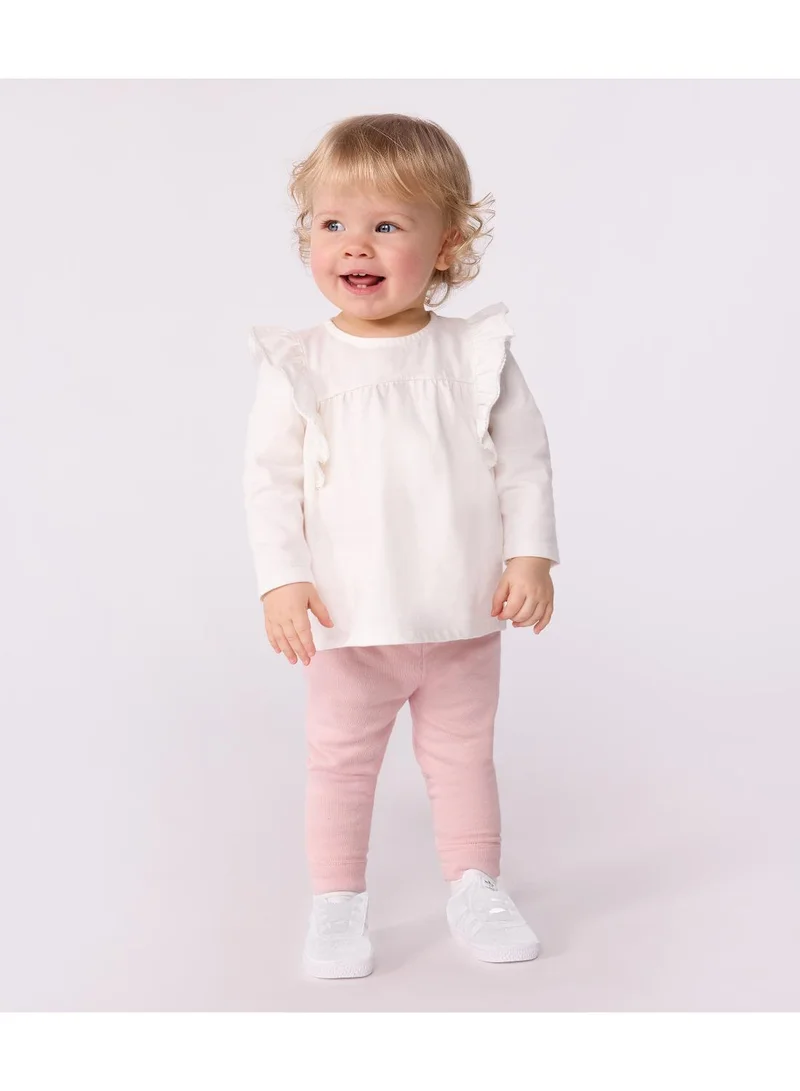 Petit Bateau Babies' long-sleeved plain cotton blouse
