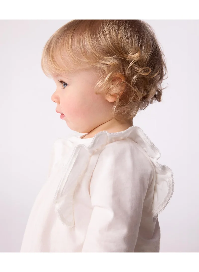 Petit Bateau Babies' long-sleeved plain cotton blouse