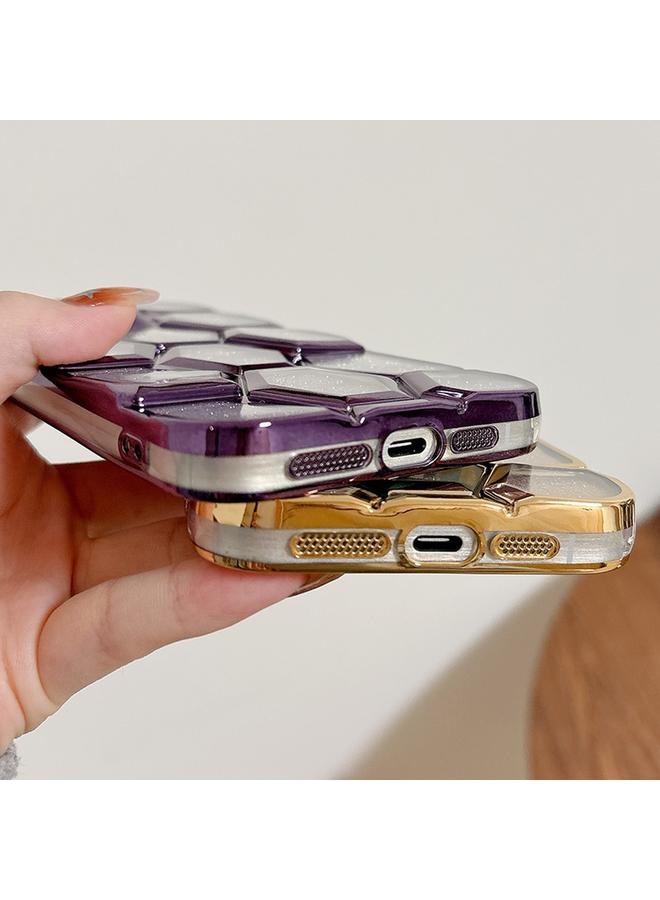 S-TOP Case For iPhone 12 Pro Electroplating Laser Engraving 3D Honeycomb Glitter TPU Phone Case - Image 5