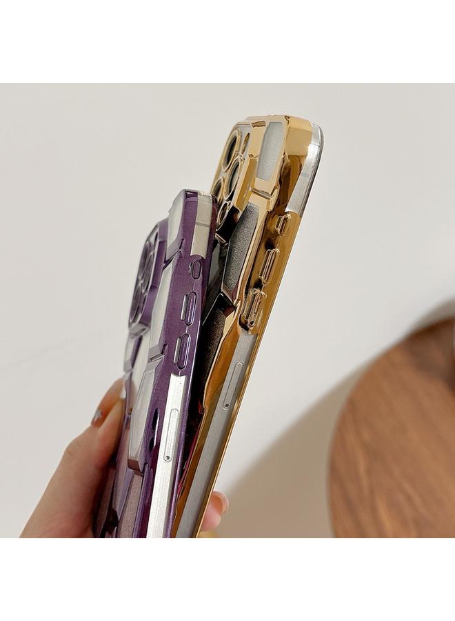 S-TOP Case For iPhone 12 Pro Electroplating Laser Engraving 3D Honeycomb Glitter TPU Phone Case - Image 4