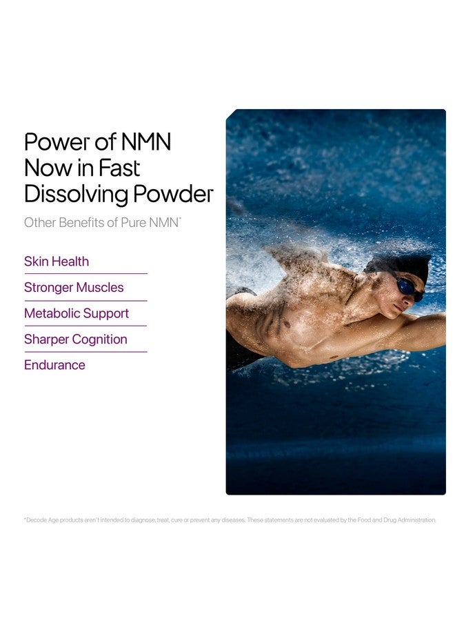 Decode Age Pure NMN, 99.9% Pure Beta NMN, High Bioavailability, NAD+ Booster for Energy, Metabolism, Cellular Repair & Skin Health, 14gm, 46 Servings - Image 4