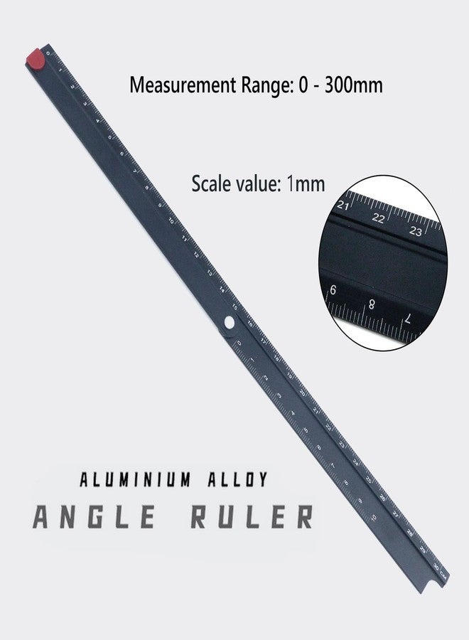 Pastlla 12" Folding Ruler, Aluminum Alloy Foldable Ruler 90°Folding Metal Stationery Ruler Angle Ruler Measuring Instrument Adjustable Geometry Measuring Ruler Multifunctional Inclinometer Measurement - Image 3
