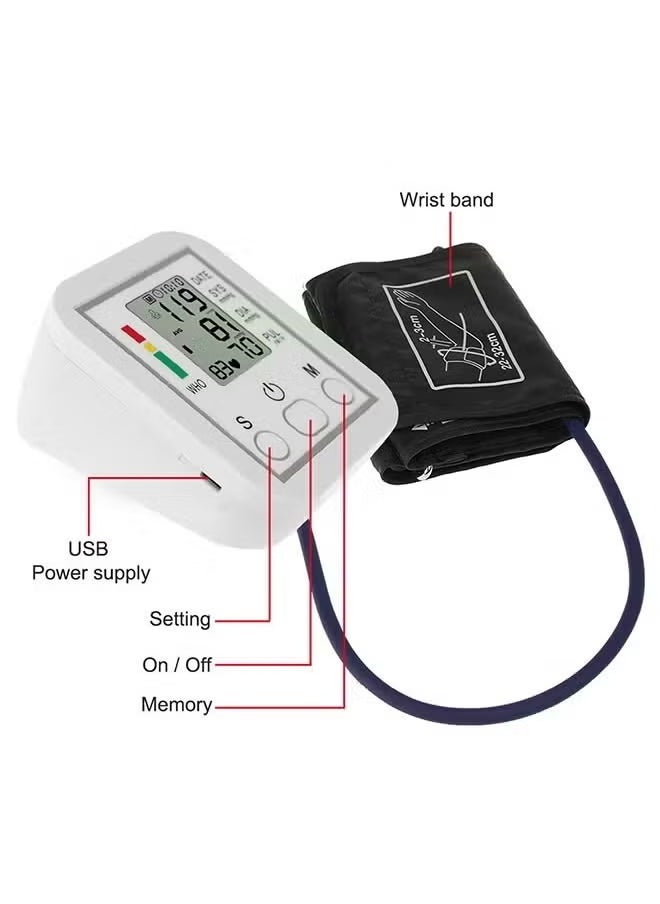 Electronic Blood Pressure Monitor – Accurate & Reliable BP Measurement | LCD Display, Portable & Easy-to-Use Home Healthcare Device for Monitoring Blood Pressure, Adjustable Cuff, Automatic Detection