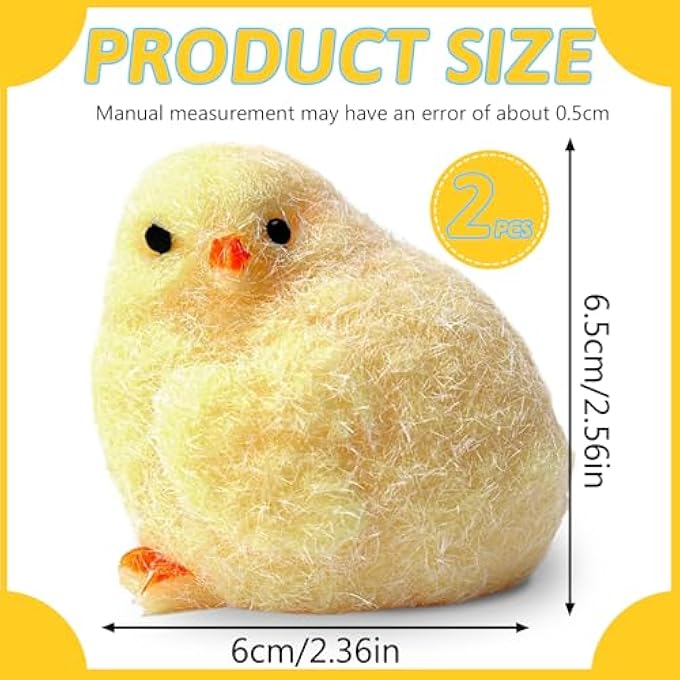 XPQKDC 2Pcs Handmade Chick Taba Squeeze Toys, Ultra Soft Stress Relief Fidget Toys, Silicone Squeeze Toys for Kids & Adults, Soft Anxiety Relief Toys for Office Travel Party Favors (2Pc Chicken) - Image 2