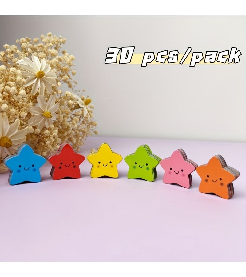 Green Star Shaped Fridge Magnets 30 Pack for Refrigerator Whiteboard Office Decor - Image 5