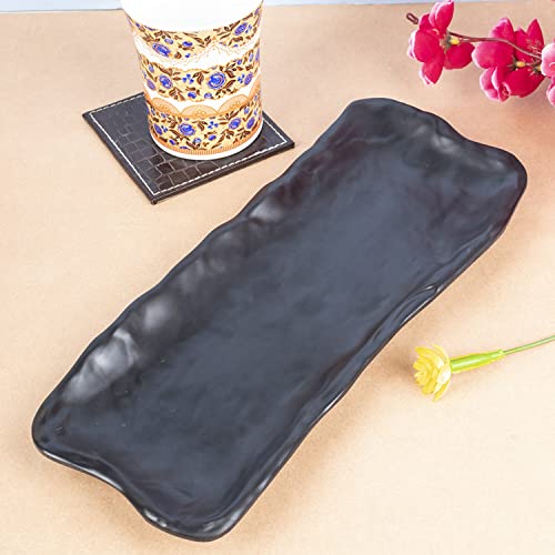 MARKET 99 Melamine Serveware Solid Rectangular Platter | Glossy Finish Snack Tray for Dining Table & Kitchen | Multipurpose Serving Platter for Home, Parties & Gifting - Image 1