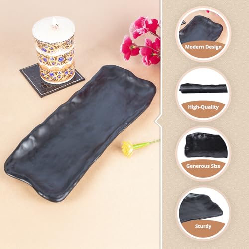 MARKET 99 Melamine Serveware Solid Rectangular Platter | Glossy Finish Snack Tray for Dining Table & Kitchen | Multipurpose Serving Platter for Home, Parties & Gifting - Image 2