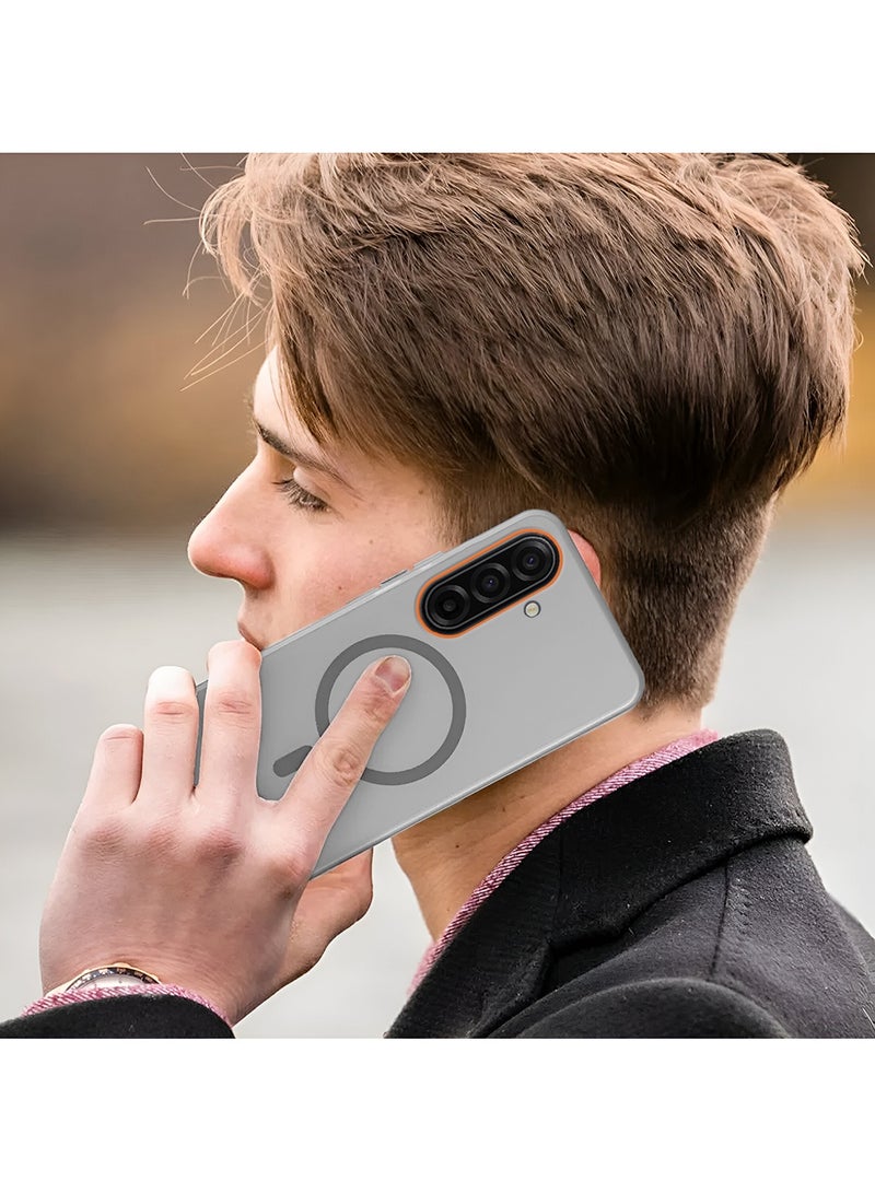 Wtech Samsung Galaxy A57 5G 2026 Hybrid Translucent Magsafe with Magnetic Charging Raised Camera Lips Elegant Look Case Cover (MCMPMN) - Grey - Image 5