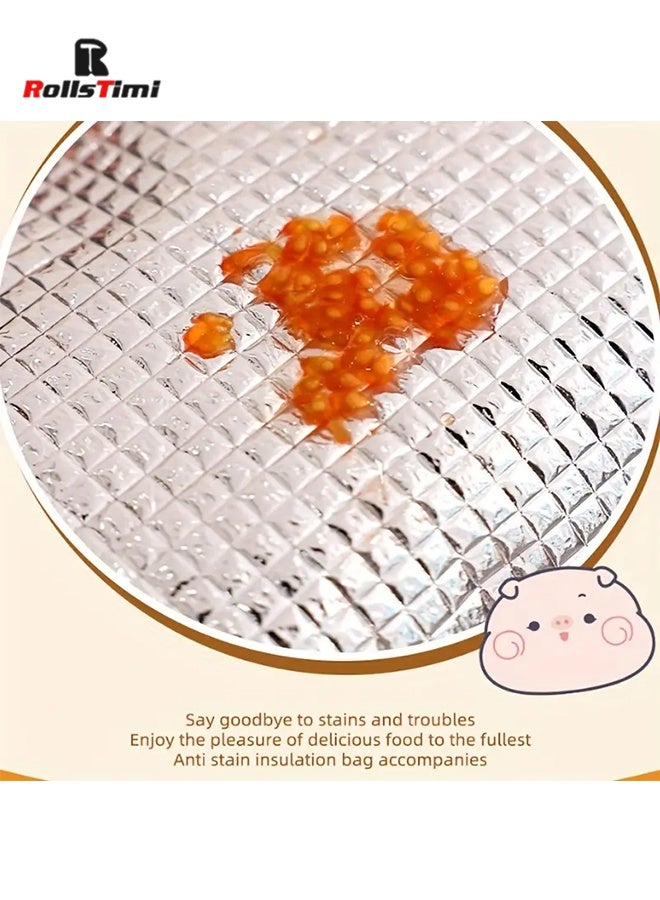 RollsTimi  8L Cartoon Large Capacity Tote Lunch Bag, Picnic Insulated Lunch Box Bag, Student Lunch Bag, Portable Vacation Beach Lunch Bag,Blue - Image 5