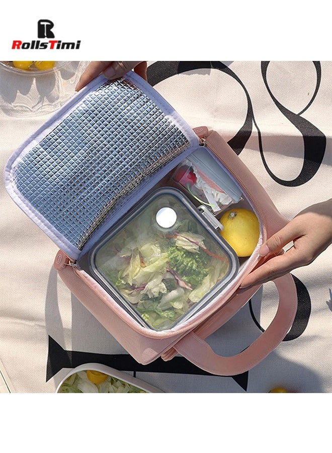 RollsTimi  8L Cartoon Large Capacity Tote Lunch Bag, Picnic Insulated Lunch Box Bag, Student Lunch Bag, Portable Vacation Beach Lunch Bag,Blue - Image 4