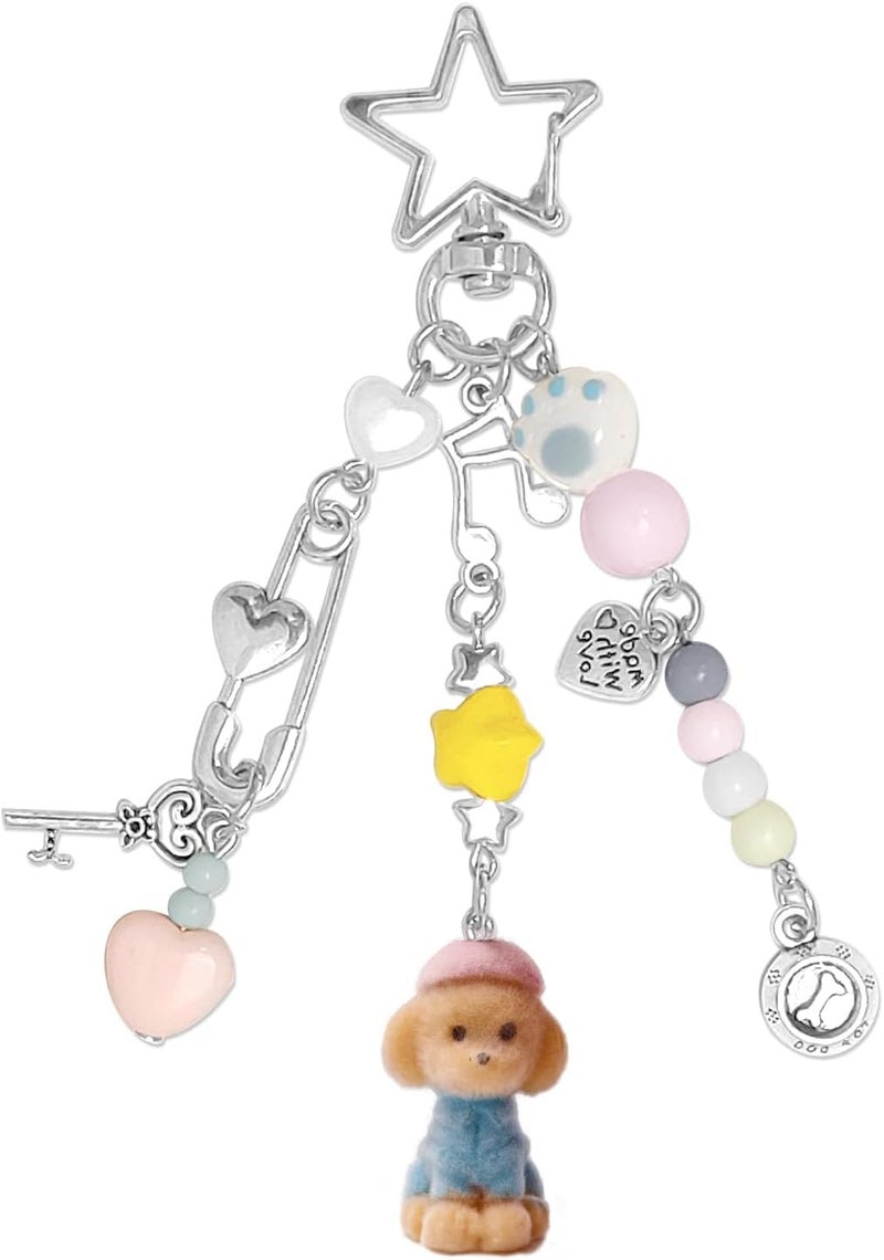 cioatu Cute Keychain Aesthetic Y2K Keychain Accessories Heart Butterfly Strawberry Bear Key Chain for Keys Bags Women Gifts - Image 1