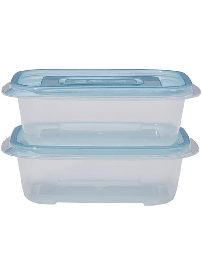 LocknLock Ez Lock Pastel Rectangular Container, Set Of 2 Piece   Blue Hle6300W - Image 2