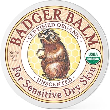 Badger بلسم بادجر غير المعطر مع زيت الزيتون البكر وشمع العسل للبشرة الجافة الحساسة يهدئ وينعم البشرة المتشققة - Image 1