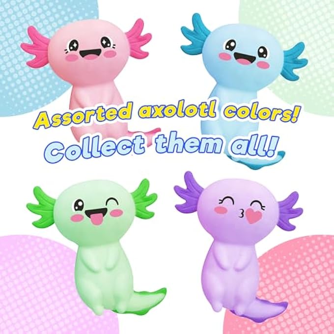 Ja-Ru Smushy Stuffed Axolotl Toy (1 Axolotl Assorted Color) Ugly Cute Stretchy Twisty Animal Kids Toys for Boy and Girl. Smush Fidget Silly Squeez Stress Relief Axolotls Figure 4743-1 - Image 5
